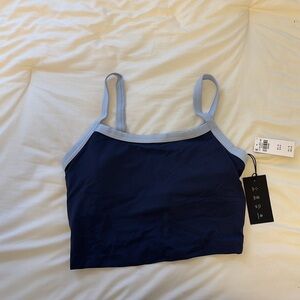 Blue and Light Gray Tank Top